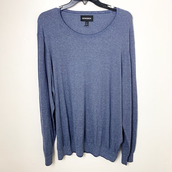 NWOT Bonobos Lightweight Micro Stripe Sweater In Navy Blue XXL - Picture 2 of 6